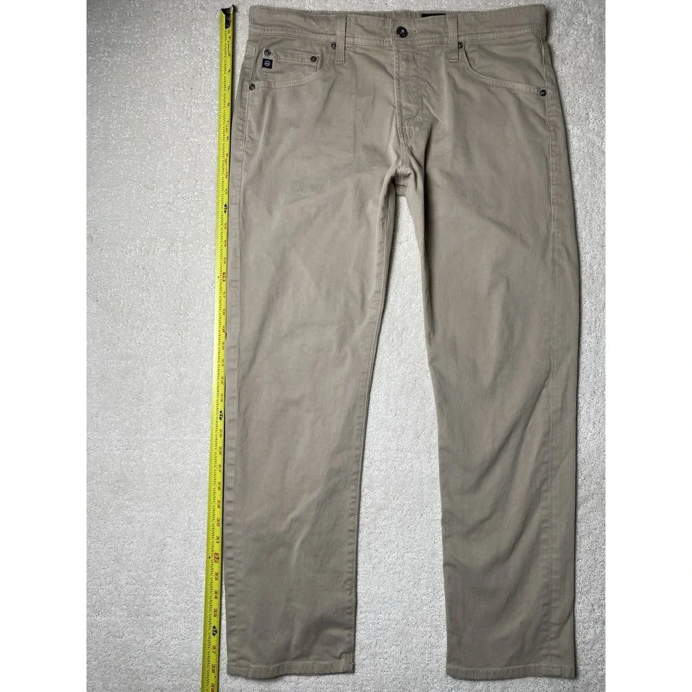 AG Adriano Goldschmied The Tellis Modern Slim Pants Mens 33 Khaki Measured 35x28